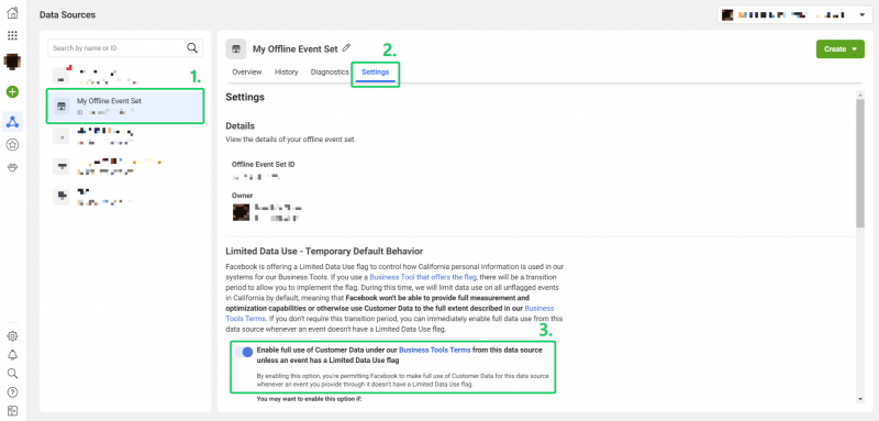 Facebook Limited Data Use